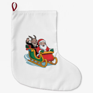 Santa und Krampus Evil Dunkle Weihnachtsfeiertage Großer Weihnachtsstrumpf