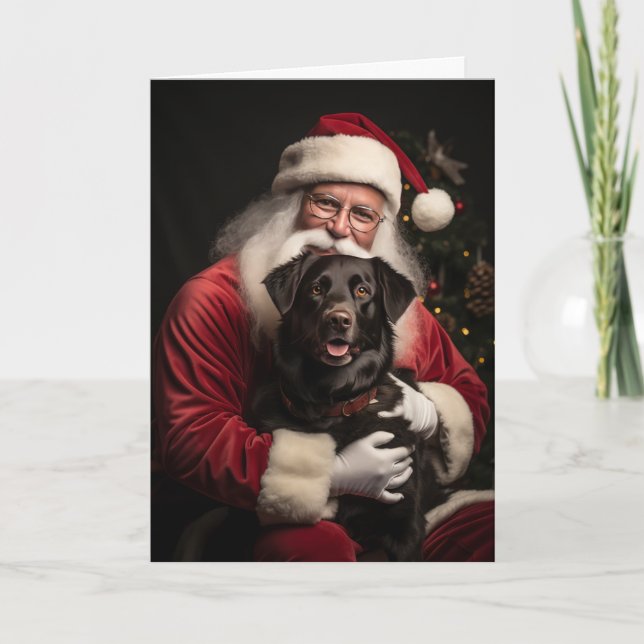 Santa und Labrador Feiertagskarte (Vorderseite)