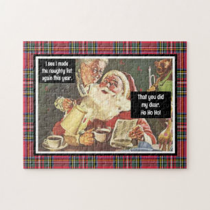 Santa und Mrs. Claus Böse & Artig Vintage Lustig Puzzle