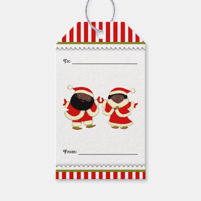 Santa und Mrs Claus Geschenkanhänger (Vorderseite)