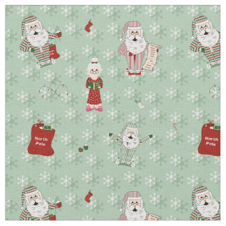 Santa und Mrs. Claus in Pajamas und Nachtgown Stoff