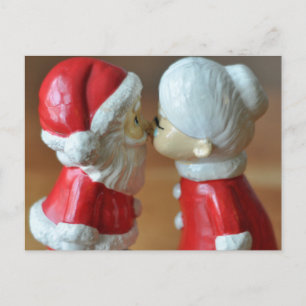 Santa und Mrs. Claus, Küssende Klauseln, Weihnacht Feiertagspostkarte