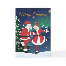 Santa und Mrs. Claus tanzen - Fun Card