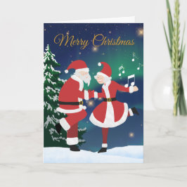 Santa und Mrs. Claus tanzen - Fun Card Karte