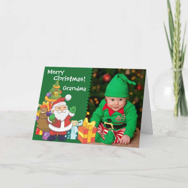 Santa und Presents Feiertagskarte (Vorderseite)