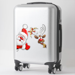 Santa und Reindeer Merry Christmassy Happy Cartoon Aufkleber