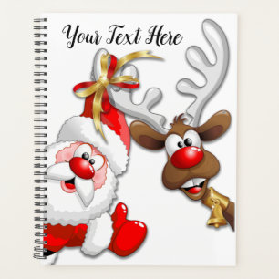 Santa und Reindeer Merry Christmassy Happy Cartoon Planer