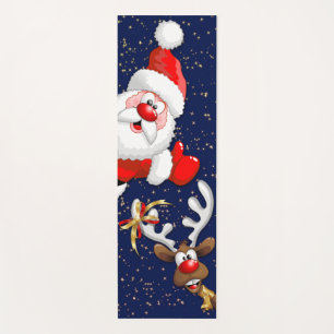 Santa und Reindeer Merry Christmassy Happy Cartoon Yogamatte