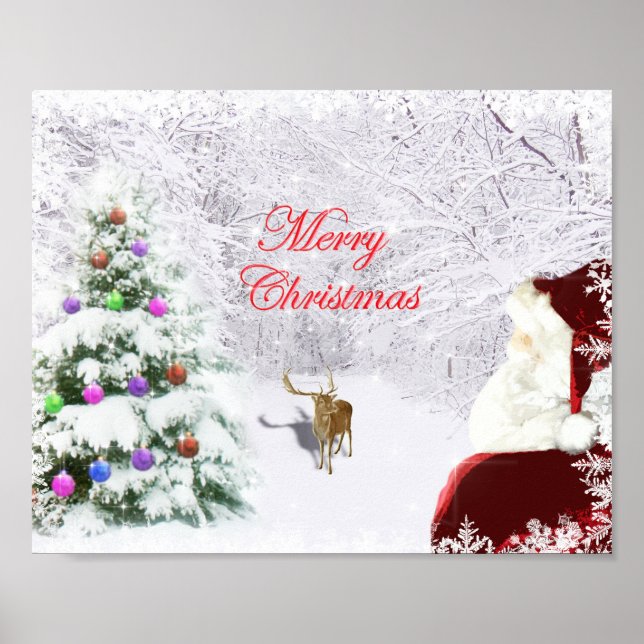 Santa und Reindeer Poster (Vorne)