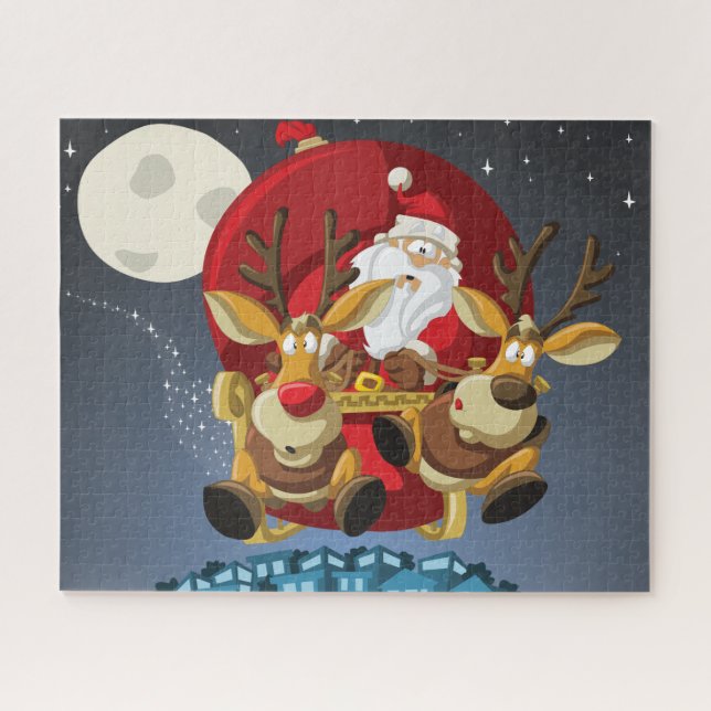 Santa und Reindeer Puzzle (Horizontal)