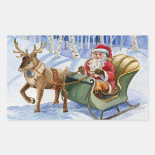 Santa und Reindeer Sleigh Stickers