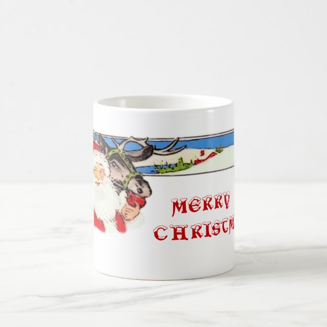 Santa und Reindeer Tasse (Mittel)