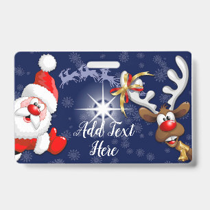 Santa und Rentiere Frohe Weihnachten Glücklicher C Ausweis