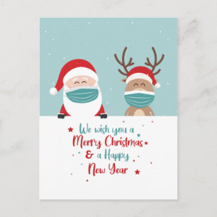 Santa und Rentiere Wir wünschen Ihnen ein frohes W Postkarte