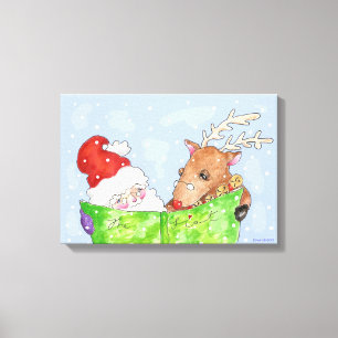 Santa und Rudolf mit dem Listenpreis Leinwanddruck