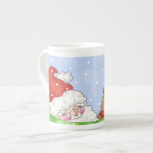 Santa und Rudolf Porzellan Prozellantasse