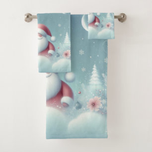 Santa und Rudolph Badhandtuch Set