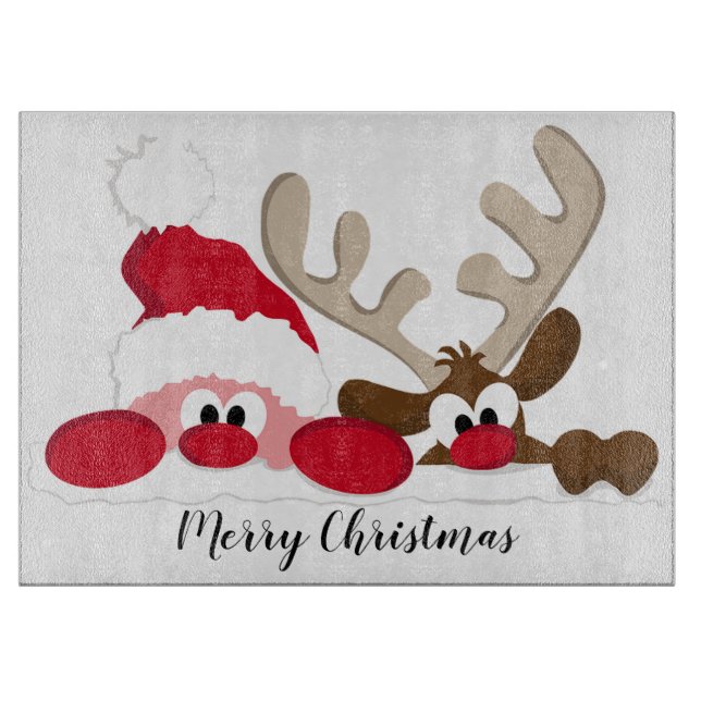 Santa und Rudolph Schneidebrett (Vorderseite)