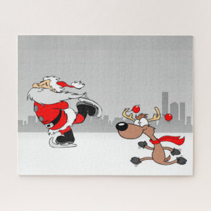 Santa und Rudolph Skaten Puzzle