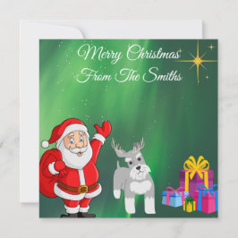 SANTA UND SCHNAUZER CUSTOM CHRISTMAS CARD KARTE