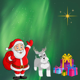 SANTA UND SCHNAUZER CUSTOM CHRISTMAS GIFT BAG GROßE GESCHENKTÜTE