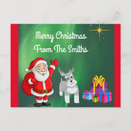 SANTA UND SCHNAUZER CUSTOM CHRISTMAS Postkarte