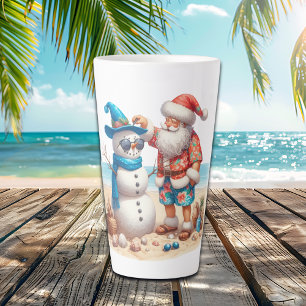 Santa und Schneemann Tropical Island Weihnachten Milchtasse