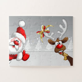 Santa und sein Reindeer Rudolph Easy Puzzle