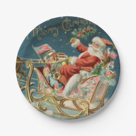 Santa und sein Schlitten klein Pappteller