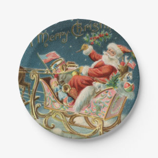 Santa und sein Schlitten klein Pappteller