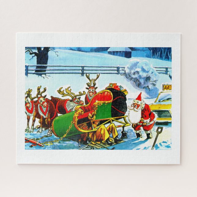 Santa und sein Schlitten Puzzle (Horizontal)