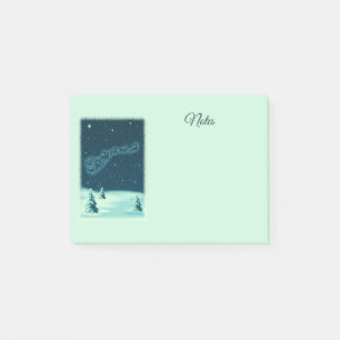Santa und seine Rentiere Weihnachtsnacht Himmel Post-it Klebezettel