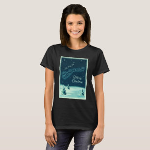 Santa und seine Rentiere Weihnachtsnacht Himmel T-Shirt