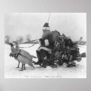 Santa und seine Türkei Rentier Poster