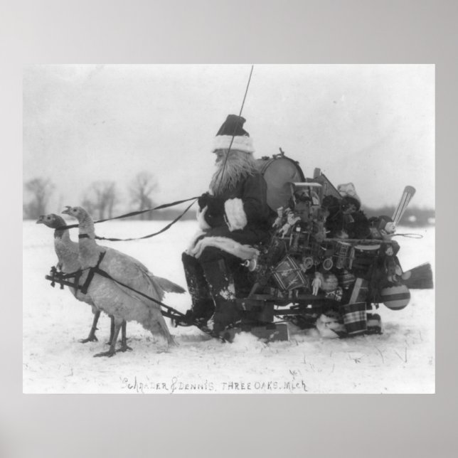 Santa und seine Türkei Rentier Poster (Vorne)