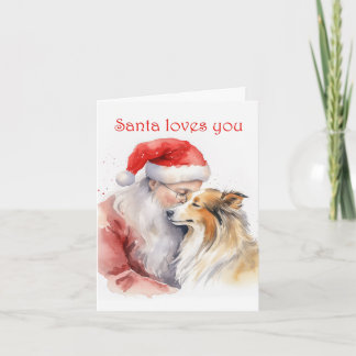 Santa und Sheltie Karte