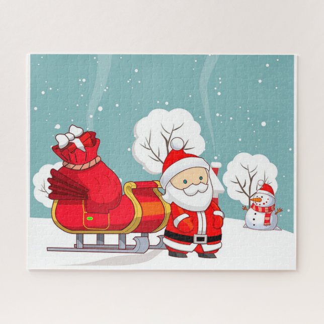 Santa und Sleigh Puzzle (Horizontal)