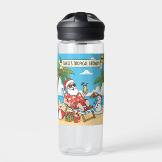 Santa und Snowman am Strand Trinkflasche