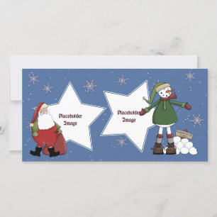 Santa und Snowman Feiertagskarte