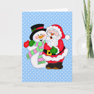 Santa und Snowman Feiertagskarte