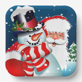 Santa und Snowman Pappteller