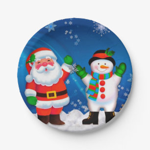 Santa und Snowman Pappteller