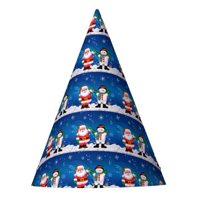 Santa und Snowman Partyhütchen (Vorderseite)