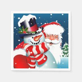 Santa und Snowman Serviette
