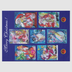 SANTA UND SNOWMEN CHRISTMAS PARTY SEIDENPAPIER