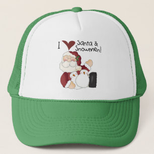 Santa und Snowmen T - Shirt und Geschenke Truckerkappe