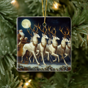 Santa und Zoi Reh Keramikornament