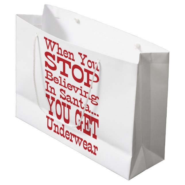 Santa Underwear Große Geschenktüte (Vorderseite Schrägansicht)
