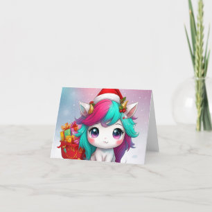 Santa Unicorn Feiertagskarte