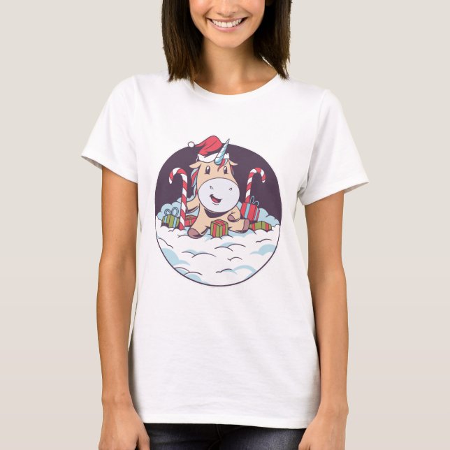 Santa Unicorn T-Shirt (Vorderseite)